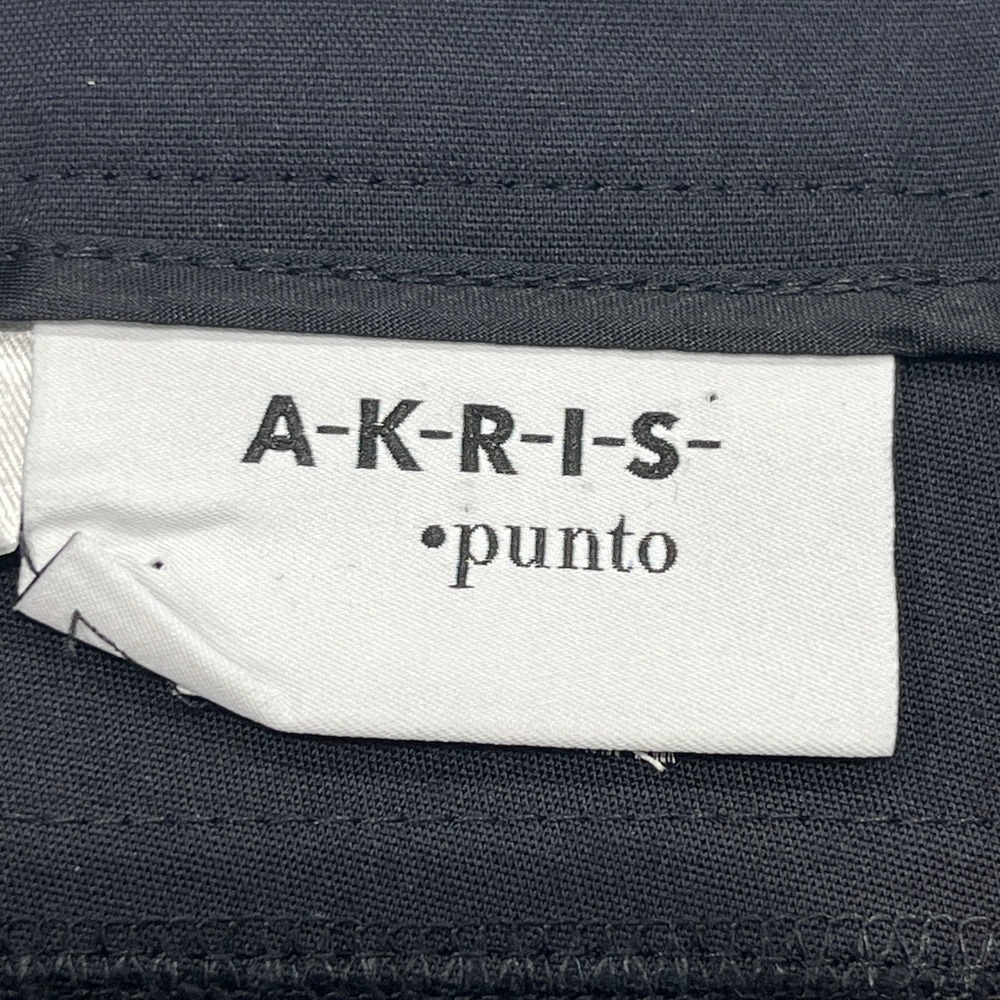 Akris Punto Straight Leg Dress Pants Women 8 Black Side Zip Ankle Pocket Stretch - Picture 12 of 14